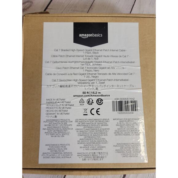 NEW Cat 7 Braided High Speed Gigabit Ethernet Patch Internet Cable Black 50ft - Picture 3 of 3